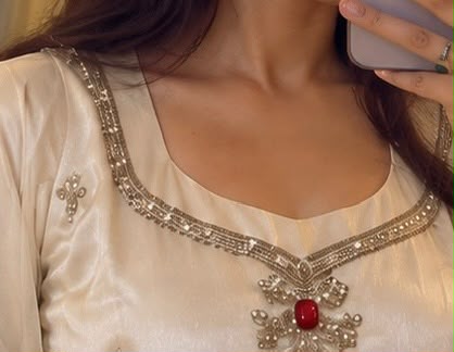 Ivory Stone-Embellished 3-Piece Suit with Sheer Dupatta - view 4