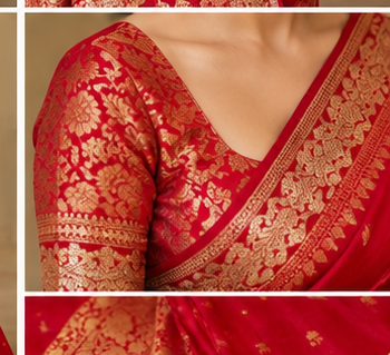 Karva Chauth Special — Soft Tissue Zari Saree-Draped in Love, Woven in Tradition.